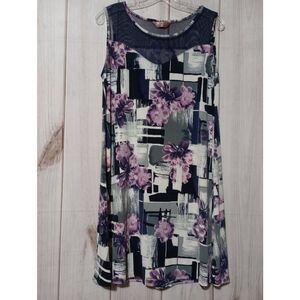 SJS Dress Ladies Medium Purple Sleeveless Swing Midi